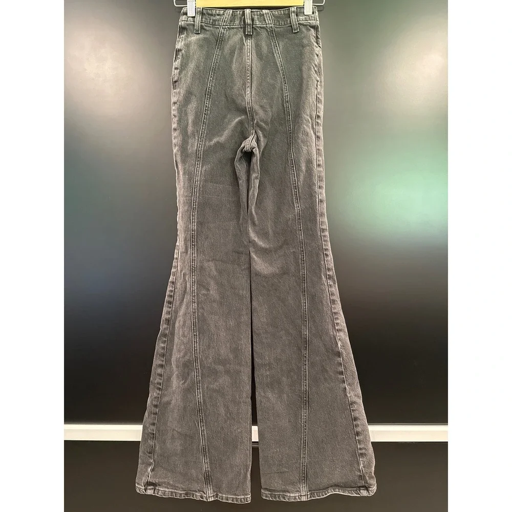 Free‎ People We The Free Libre Wide-Leg Jeans Faded Black High Rise Flare 25
